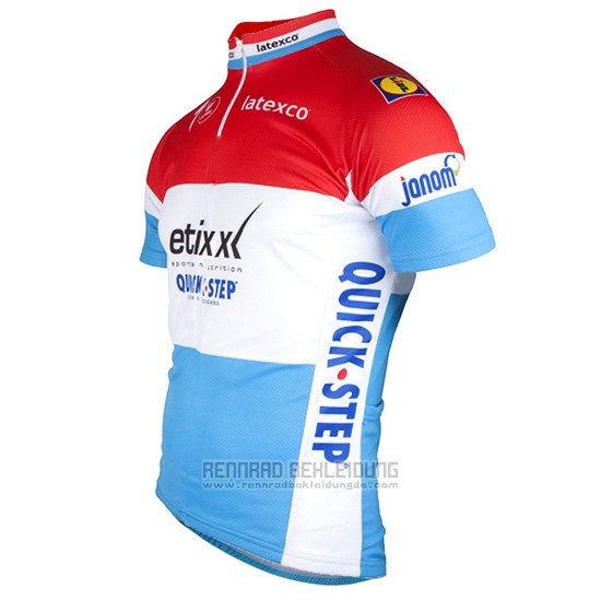 2017 Fahrradbekleidung Etixx Quick Step Champion Luxemburg Trikot Kurzarm und Tragerhose